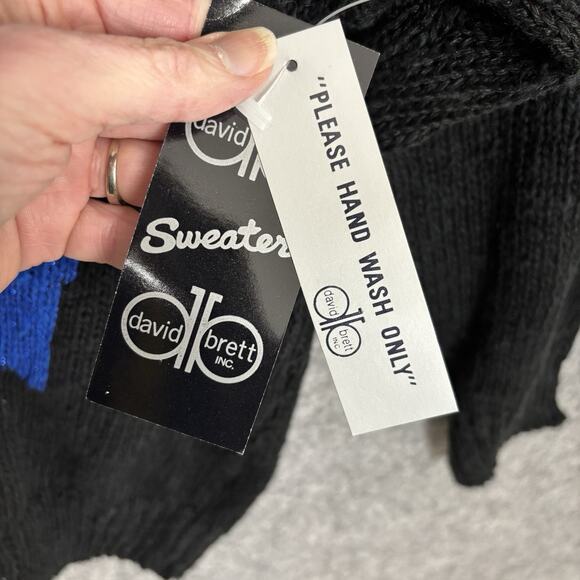 VTG David Brett Maximalist Linen Blend Sequin Sweater Womens L Bold 80s 90s Glam - Picture 6 of 7